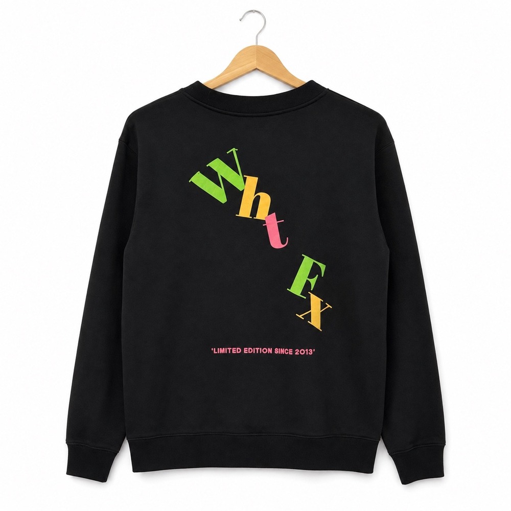 White Fox Limited Edition Sweatshirt Womens Size M/L Black Graphic Pullover